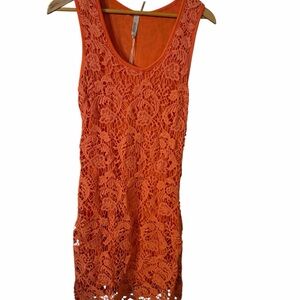 Miilla Clothing Orange Lace Mini Dress